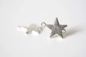 2 pc Sterling Silver Star Connector Charm, 925 Sterling silver Star Blanks, Sterling Silver Star, Silver Star Charm, Flat Silver Star, Star Beads