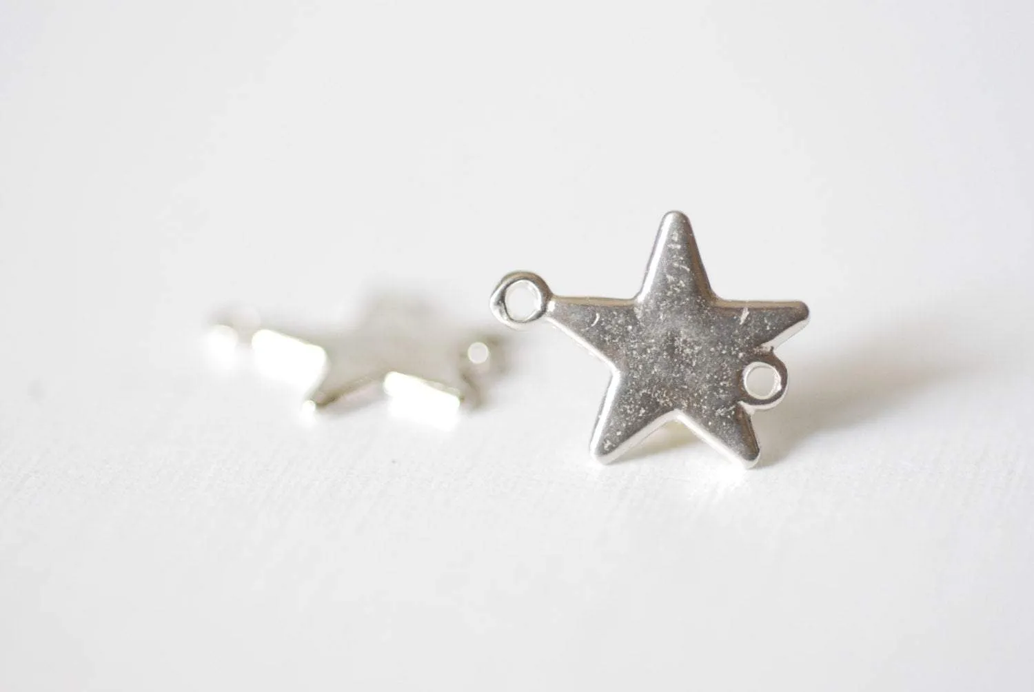 2 pc Sterling Silver Star Connector Charm, 925 Sterling silver Star Blanks, Sterling Silver Star, Silver Star Charm, Flat Silver Star, Star Beads