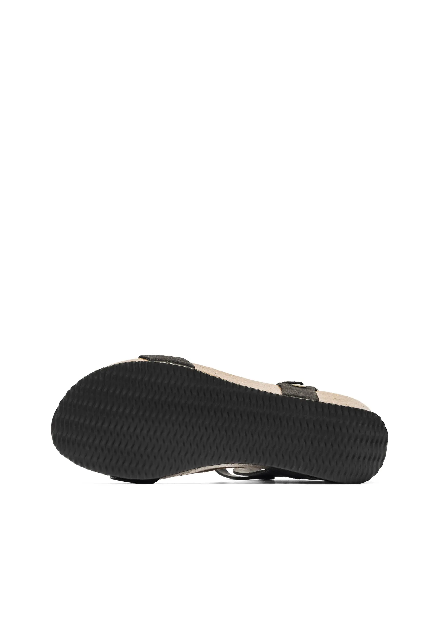 Casanni Black Velcro Leather Sandals