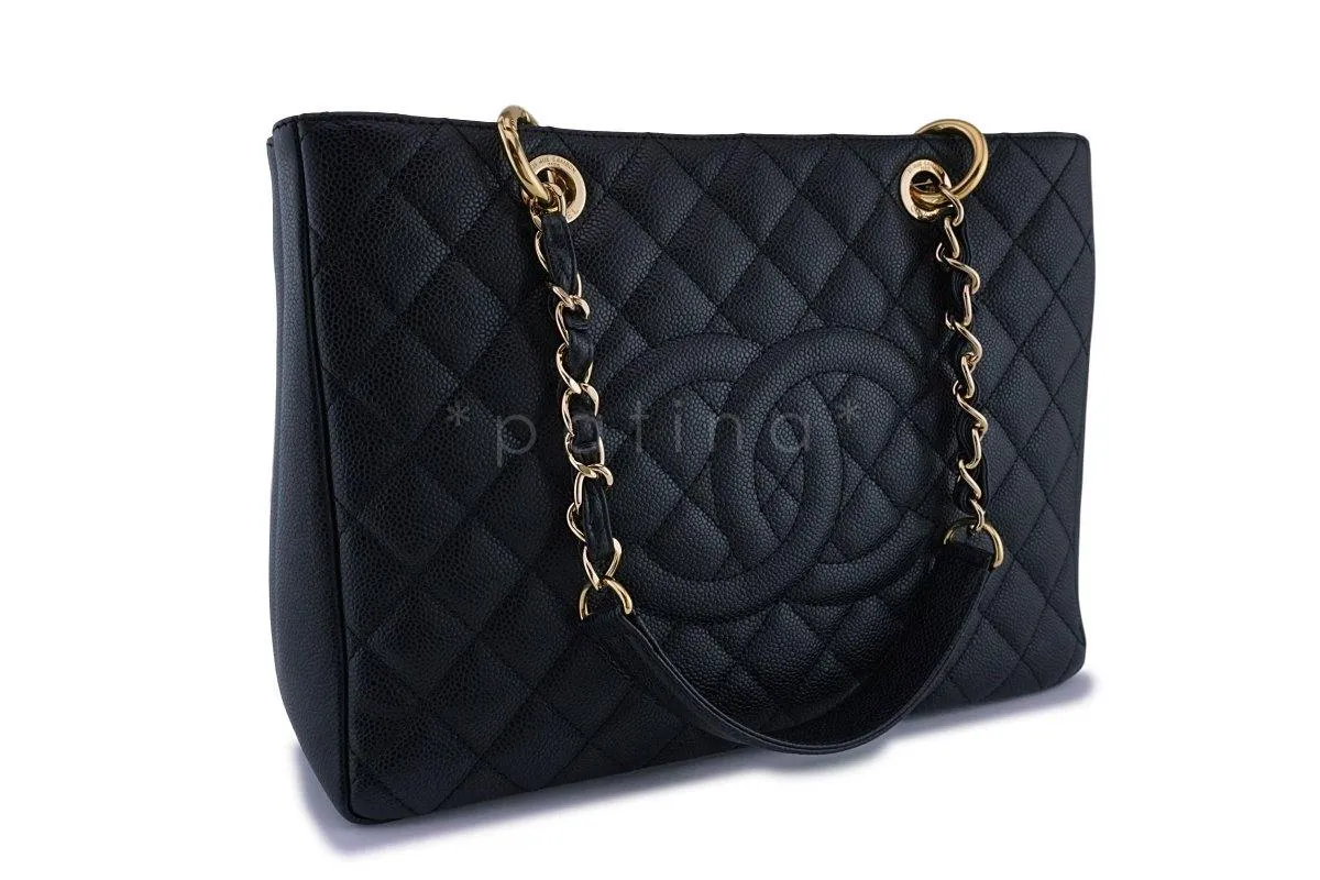 Chanel Black Caviar Classic Grand Shopper Tote GST Bag GHW