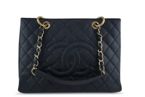 Chanel Black Caviar Classic Grand Shopper Tote GST Shopping Bag GHW