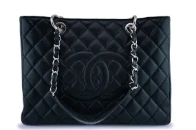 Chanel Black Caviar Classic Grand Shopper Tote GST Shopping Bag SHW