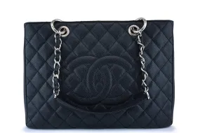 Chanel Black Caviar Classic Shopper GST Tote Bag SHW