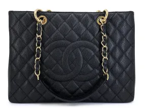 Chanel Black Caviar Grand Shopper Tote GST Bag GHW R1K