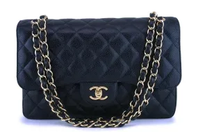 Chanel Black Caviar Jumbo Classic Double Flap Bag GHW