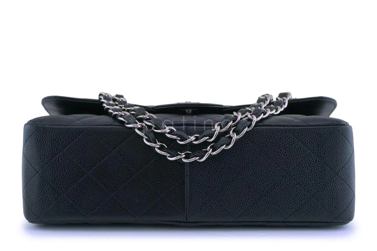 Chanel Black Caviar Jumbo Classic Double Flap Bag SHW