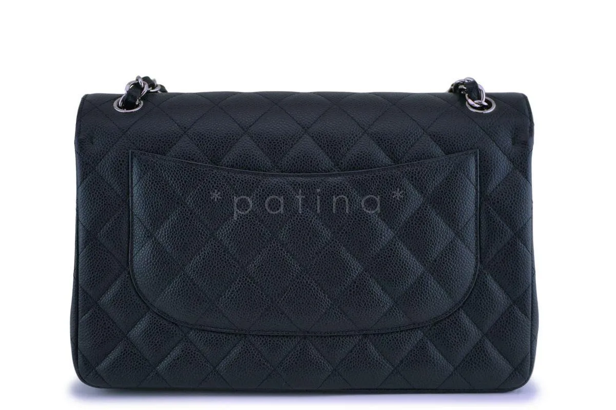 Chanel Black Caviar Jumbo Classic Double Flap Bag SHW