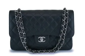 Chanel Black Caviar Jumbo Classic Double Flap Bag SHW