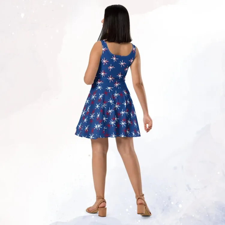 Freedom Fireworks Blue Skater Dress