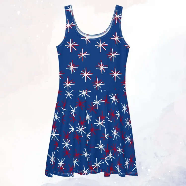 Freedom Fireworks Blue Skater Dress