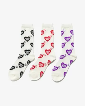 HUMAN MADE HEART SOCKS 3 PACK (NEW)