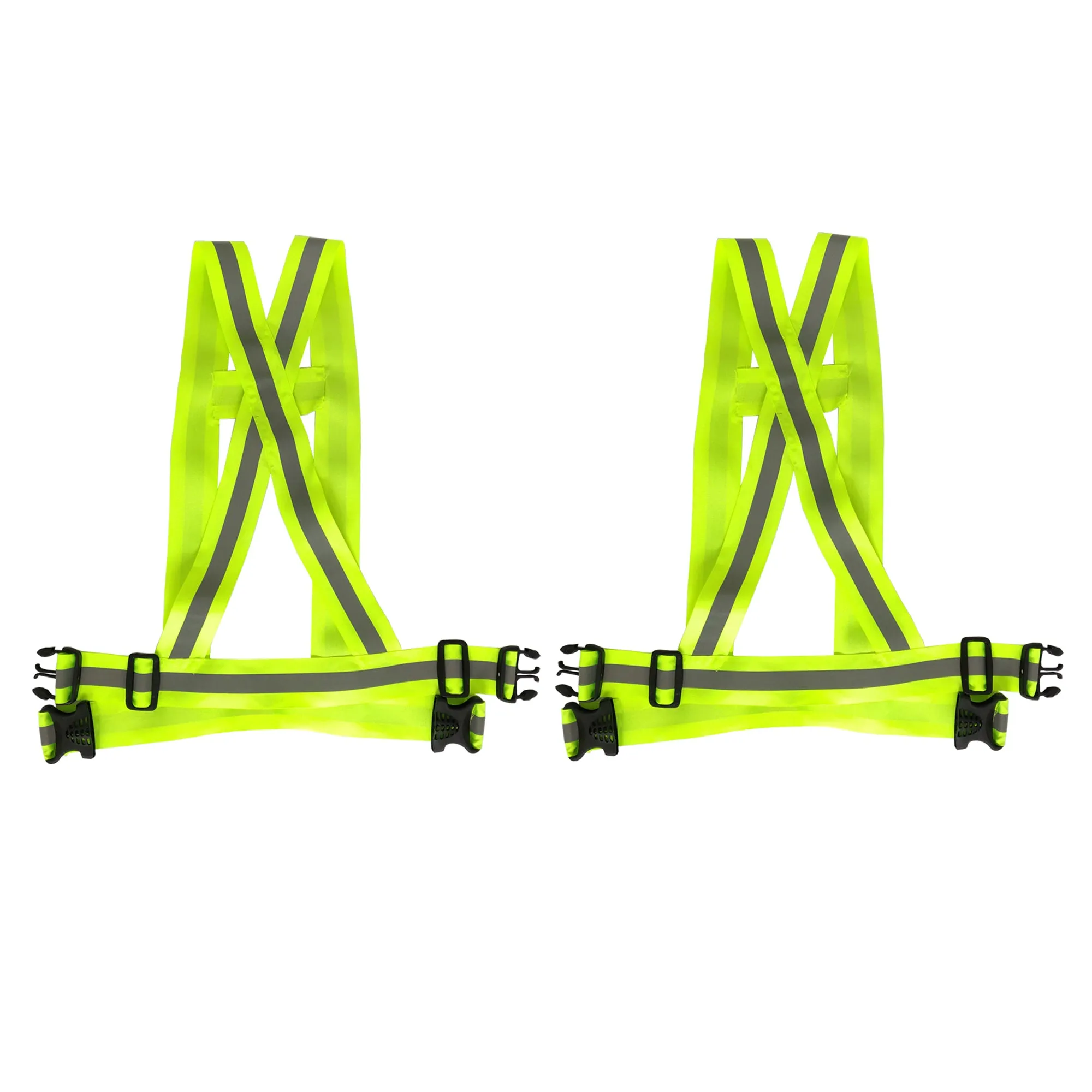 Milex Reflective Vest - High Visibility Cross Belt with Adjustable Straps 2 Pack