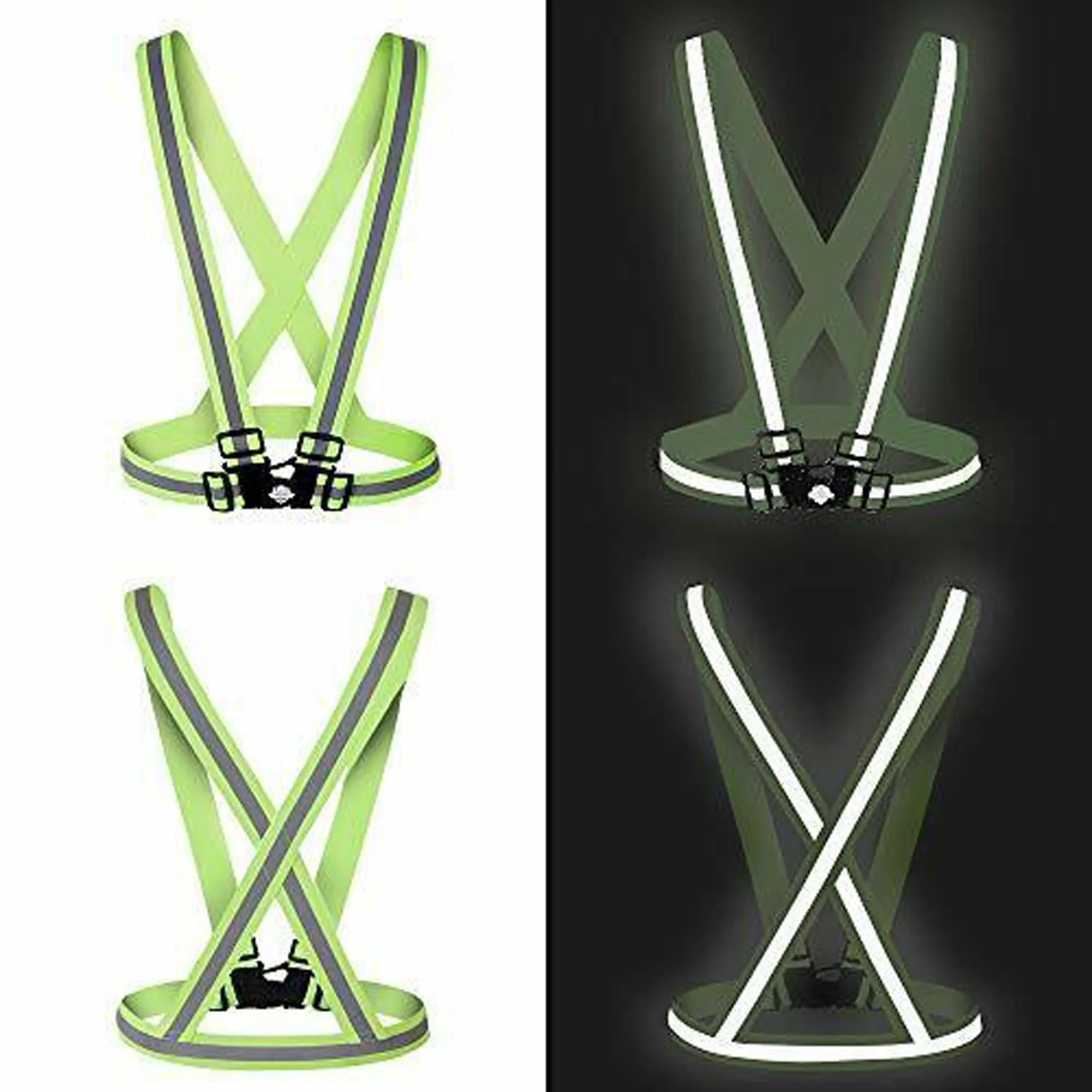 Milex Reflective Vest - High Visibility Cross Belt with Adjustable Straps 2 Pack