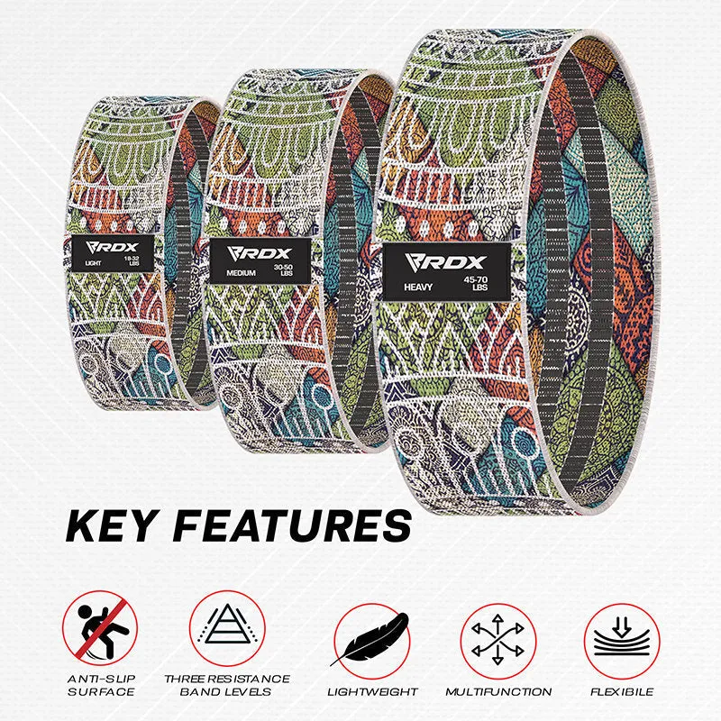 RDX CF Heavy-Duty Fabric Resistance Training Bands for Fitness